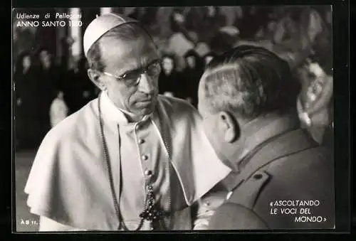 AK Papst Pius XII. bei Audienz