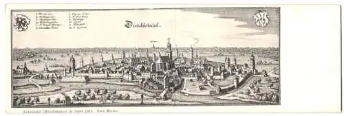 Klapp-AK Dinkelsbühl /Mittelfranken, Historisches Stadtpanorama im Jahr 1663, nach Merian