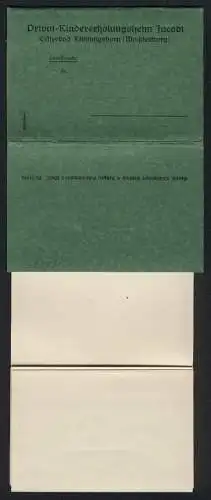 Leporello-AK Kühlungsborn /Mecklenburg, Privat-Kindererholungsheim Jacobi, Schlafsääle, Liegekur, Strandbad, 