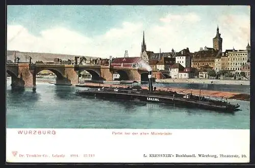 AK Würzburg, Partie bei der alten Mainbrücke