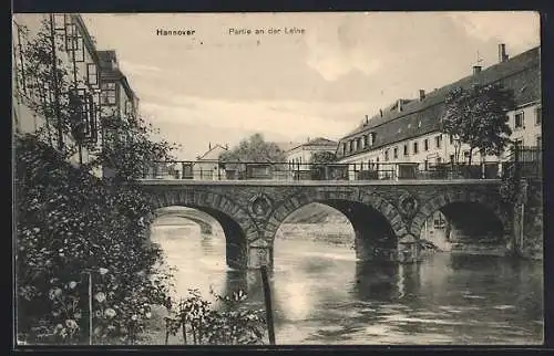 AK Hannover, Leinepartie mit Brücke