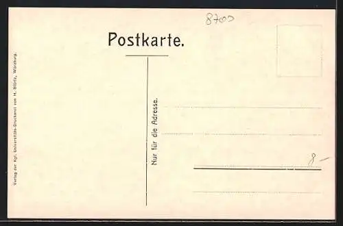 AK Würzburg, Ortspartie mit Blick zum Steinberg