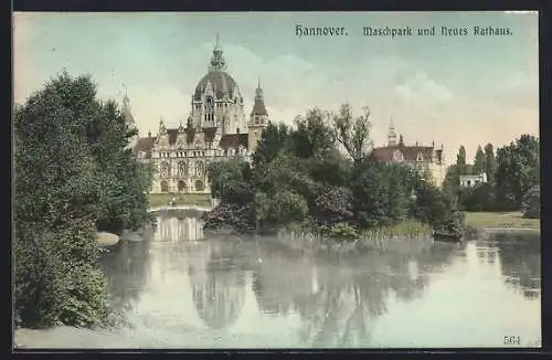 AK Hannover, Maschpark und Neues Rathaus