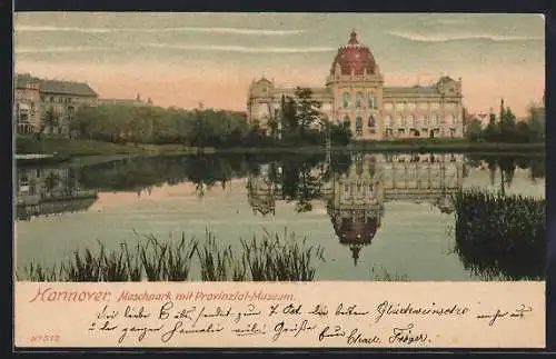 AK Hannover, Maschpark mit Provinzial-Museum