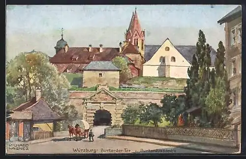 Künstler-AK Richard Wagner: Würzburg, Burkarduskirche