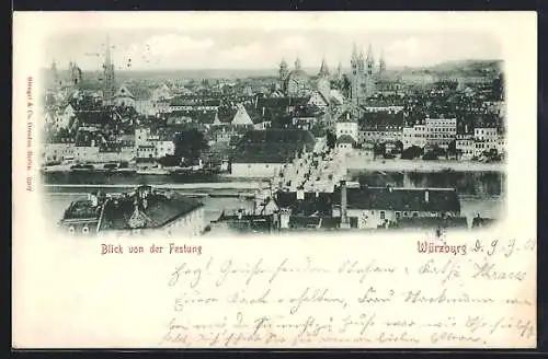 AK Würzburg, Blick von der Festung