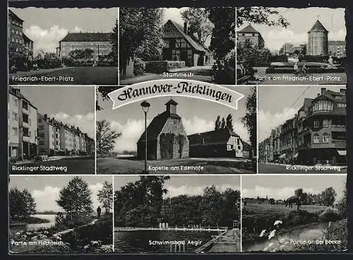 AK Hannover-Ricklingen, Stammestr., Friedrich-Ebert-Platz, Ricklinger Stadtweg