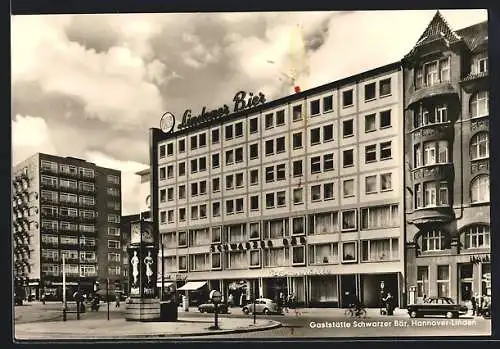 AK Hannover-Linden, Gaststätte Schwarzer Bär, Rückseite mit Hochzeitsmenü