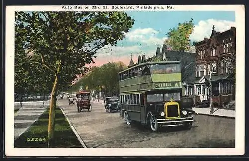 AK Philadelphia, PA, Auto Bus on 33rd. St. Boulevard