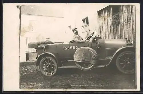 Foto-AK Militär Auto mit Kennzeichen 155530