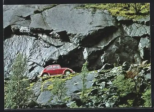 AK Volkswagen VW Käfer auf Bergstrasse