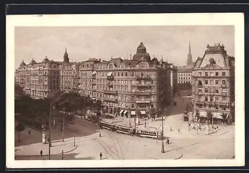 AK Wien, Stubenring mit Strassenbahn