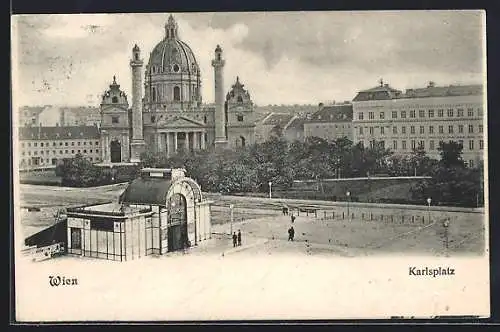 AK Wien, Karlsplatz mit Karlskirche