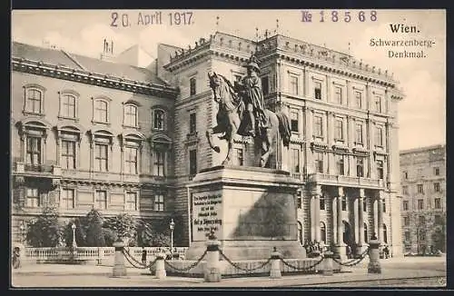 AK Wien, am Schwarzenberg-Denkmal