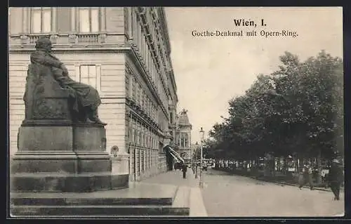 AK Wien, Goethe-Denkmal und Opern-Ring