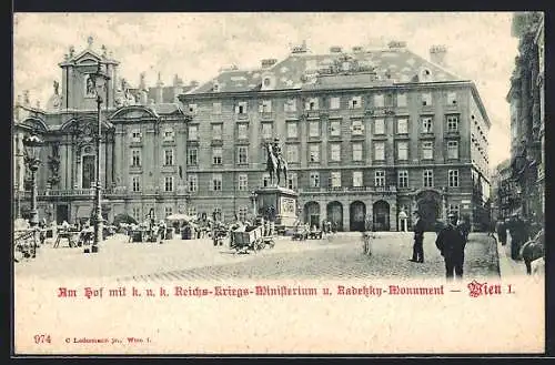 AK Wien, Am Hof mit k. u. k. Reichs-Kriegs-Ministerium und Radetzky-Monument