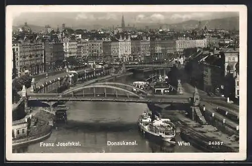 AK Wien, Franz-Josefs-Kai, Donaukanal aus der Vogelschau