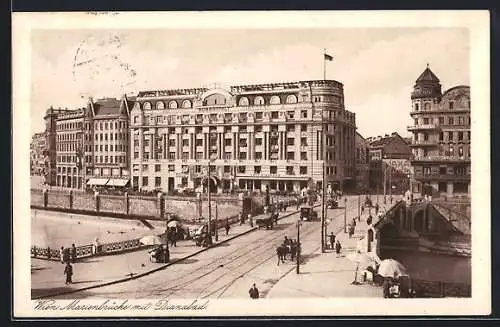 AK Wien, Marienbrücke mit Dianabad