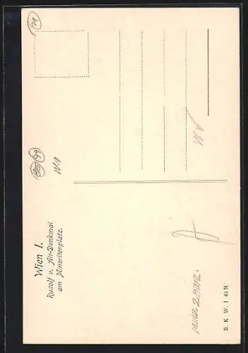 AK Wien, Rudolf von Alt-Denkmal am Minoritenplatz