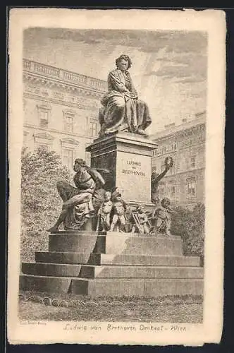 Künstler-AK Wien, Ludwig van Beethoven-Denkmal