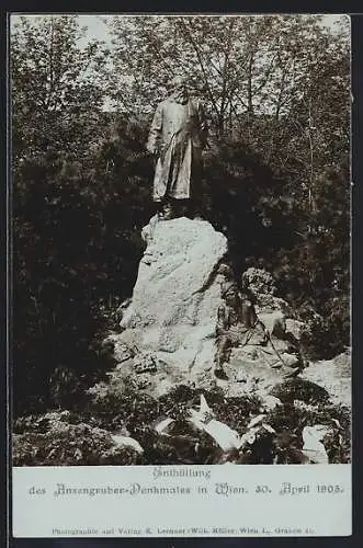 AK Wien, Enthüllung des Anzengruber-Denkmales 1905