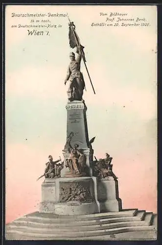 AK Wien, Deutschmeister-Denkmal am Deutschmeister-Platz, Enthüllt 1906