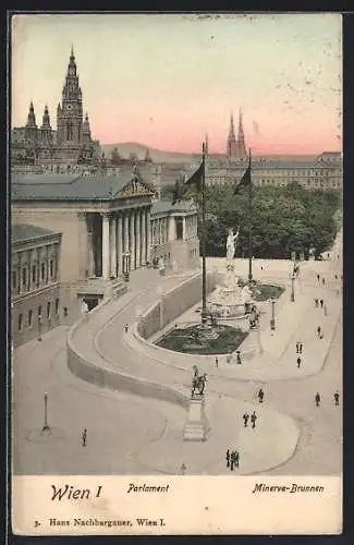 AK Wien, Parlament mit Minerva-Brunnen