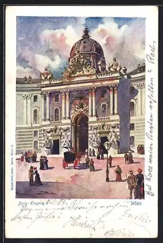 Künstler-AK Wien, Hofburg, Burg-Eingang