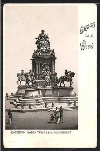 Lithographie Wien, Kaiserin Maria Theresia Monument