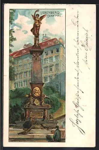 Lithographie Wien, Blick zum Liebenbergdenkmal