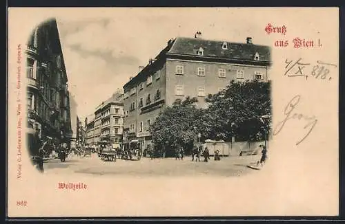 AK Wien, Wollzeile mit Restaurant