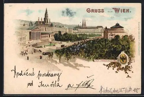 Künstler-AK Wien I, Blick auf den Franzensring