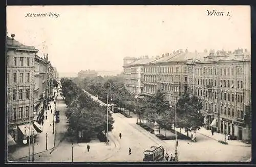 AK Wien, Kolowrat-Ring mit Strassenbahn