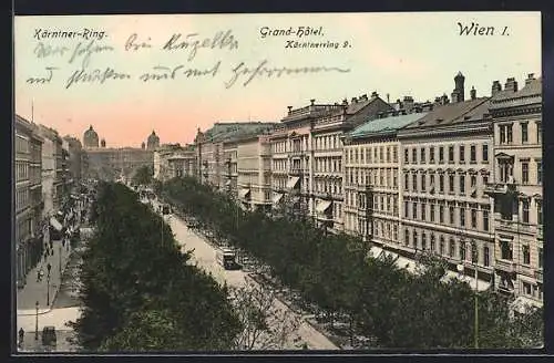 AK Wien, Kärntner-Ring mit Grandhotel, Kärntnerring 9