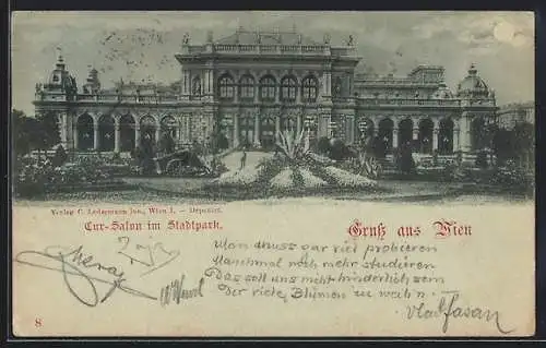 Mondschein-AK Wien, Cur-Salon im Stadtpark