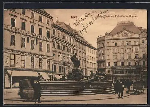 AK Wien, Neuer Markt mit Rafaeldonner Brunnen