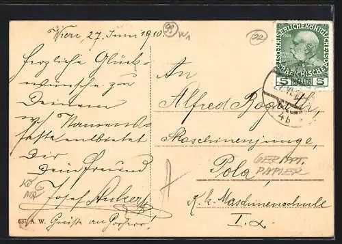 AK Wien, Neuer Markt mit Rafaeldonner Brunnen