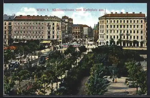 AK Wien, Kärntnerstrasse vom Karlsplatz aus