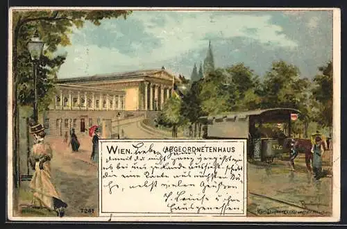 Lithographie Wien, Partie am Abgeordnetenhaus