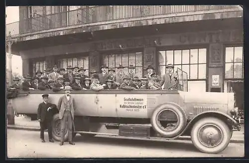 Foto-AK NAG Bus des Vereins Leipziger Kraftdroschkenbesitzer