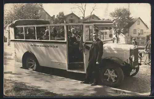 Foto-AK Mercedes-Benz Autobus der Albert Noll Auto-Vermietung, Kennzeichen IT 21439