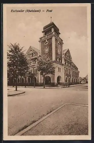 AK Eschweiler /Rheinland, Strassenpartie mit Post