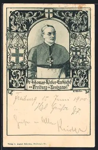 AK Freiburg i. Br., Erzbischof Dr. Thomas Nörber mit Wappen