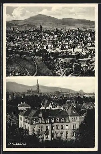 AK Freiburg / Breisgau, Gesamtansicht, St. Elisabeth