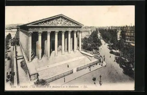 AK Paris, La Madeleine et le Boulevard de la Madeleine