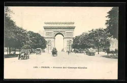 AK Paris, L`Arc de Triomphe, Avenue des Champs-Elysées