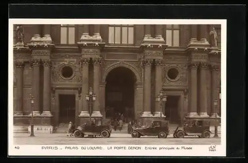 AK Paris, Palais du Louvre, La Porte Denon, Entrée principale du Musée