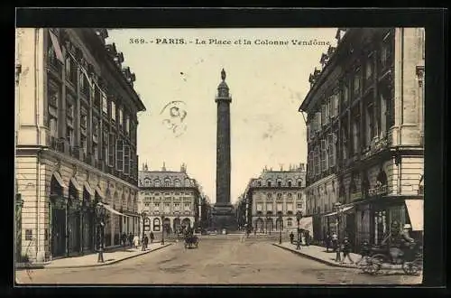 AK Paris, La Place et la Colonne Vendome