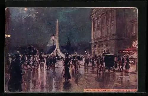 Künstler-AK Georges Stein: Paris, La Place de la Concorde, Vue la nnit