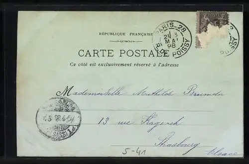 Mondschein-AK Paris, La Place de la Concorde